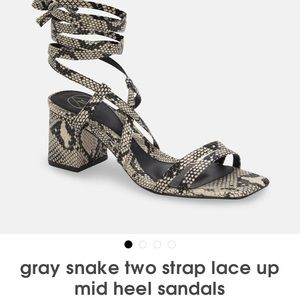 Snake skin sandal heels
